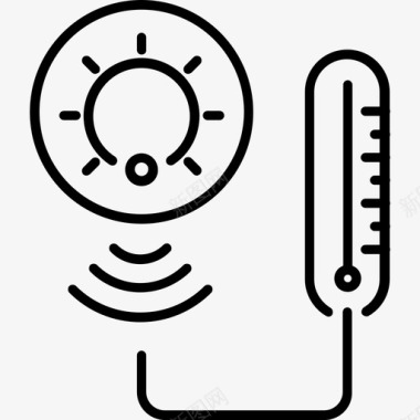 智能取暖器家用温度计图标图标