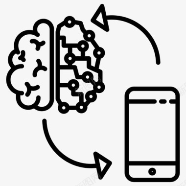 手机标识手机人工智能同步图标图标