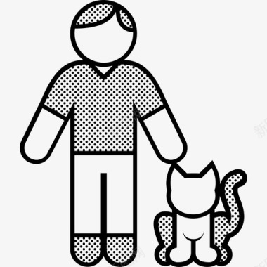 人和猫动物小猫图标图标