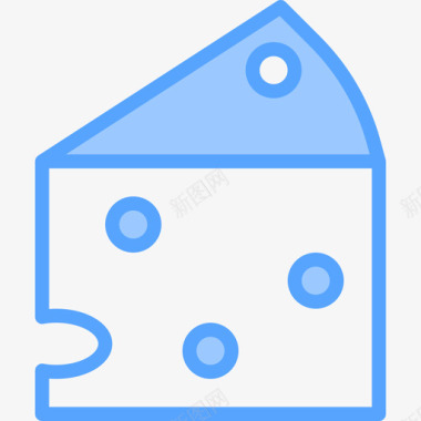 奶酪食物115蓝色图标图标