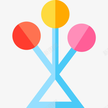 玩具气球拨浪鼓婴儿和玩具8扁平图标图标