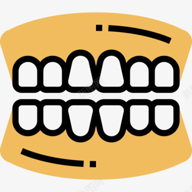 牙科牙科27黄色阴影图标图标