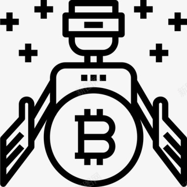 机器人电路板机器人Cryptocurrency57线性图标图标