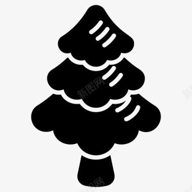 五彩热气球松树圣诞树针叶树图标图标