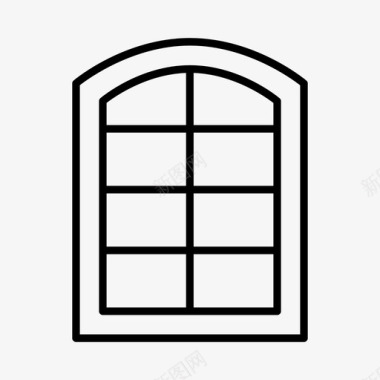 半拱窗建筑房屋图标图标