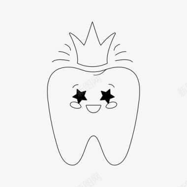 牙与冠牙齿护理牙科图标图标