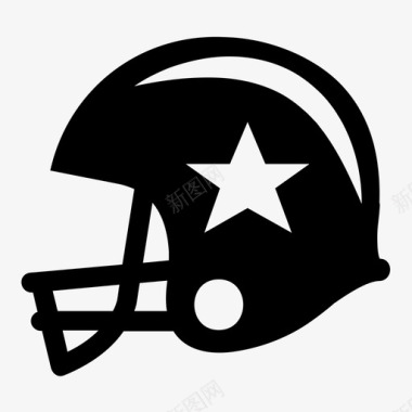头盔足球头盔美式足球运动员图标图标