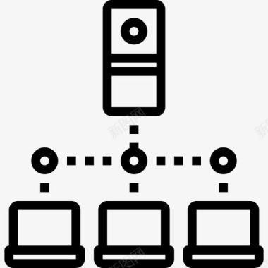 服务器计算机网络线性图标图标