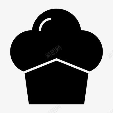 矢量蛋糕牡丹纸杯蛋糕黑面包店图标图标