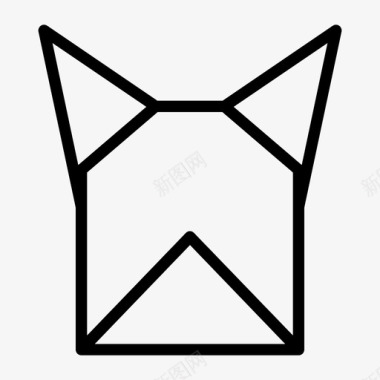 折纸波士顿动物头部图标图标