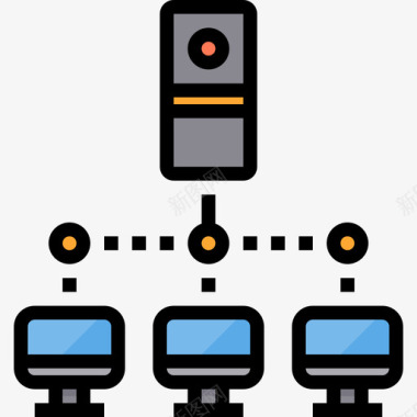 管理服务器服务器计算机网络4线颜色图标图标