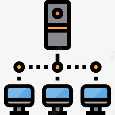 iphone4服务器计算机网络4线颜色图标图标