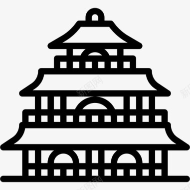 宫殿日本50直线图标图标