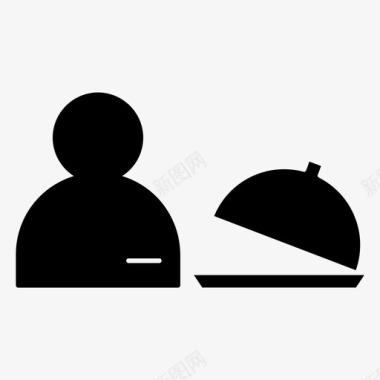 服务员烹饪菜肴图标图标
