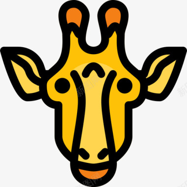 长颈鹿动物43线性颜色图标图标