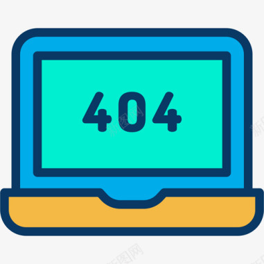 波浪线404错误网页和开发29线颜色图标图标