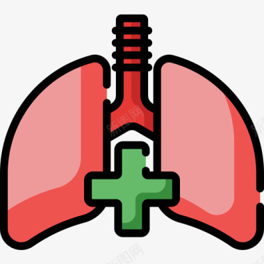 肺戒烟9线性颜色图标图标