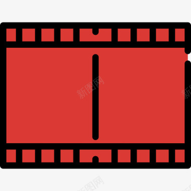 摄影机胶片电影2线性颜色图标图标