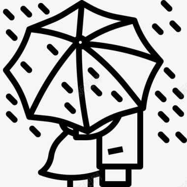 雨中情侣亲吻巴黎图标图标