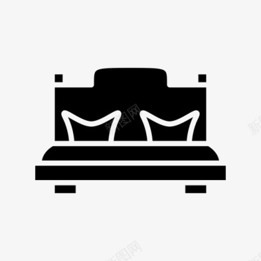 枕头床家具枕头图标图标