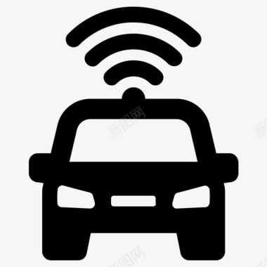 自动汽车汽车wifi无人驾驶图标图标