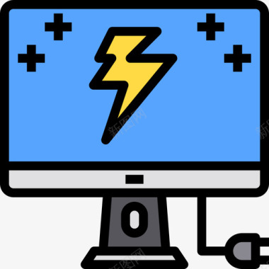 电脑电2线颜色图标图标