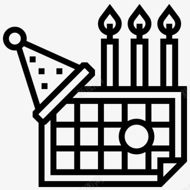 日历周年纪念日蜡烛图标图标