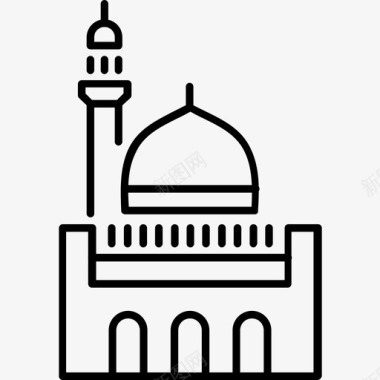 大清真寺建筑科威特图标图标