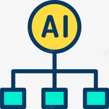 多彩图表图表人工智能41线性颜色图标图标