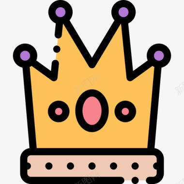 皇冠狂欢节8线性颜色图标图标