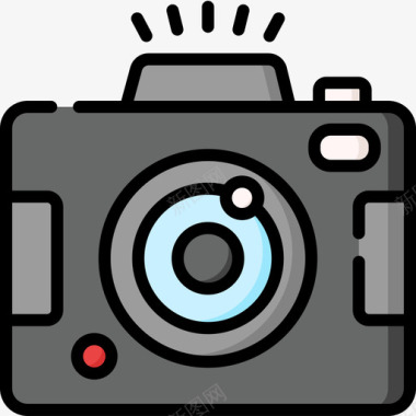 相机旅游应用程序20线性颜色图标图标