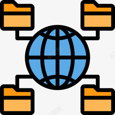 计算机滑块文件计算机网络4线颜色图标图标