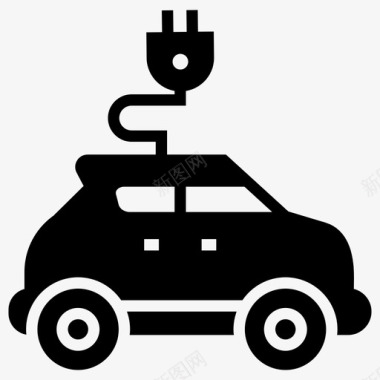 传感器电动汽车汽车电动驱动图标图标