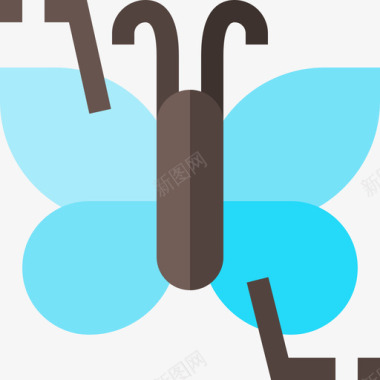 蝴蝶生物学4扁平图标图标