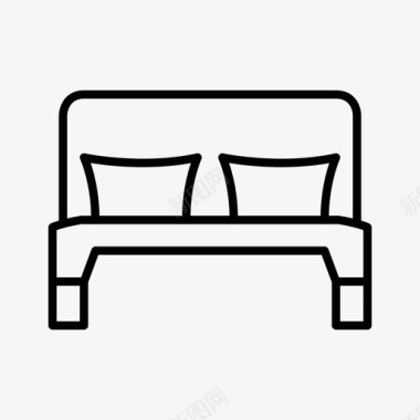 床双人床酒店图标图标