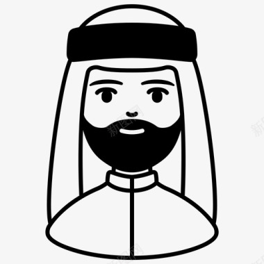 阿拉伯人类化身伊斯兰教男性图标图标