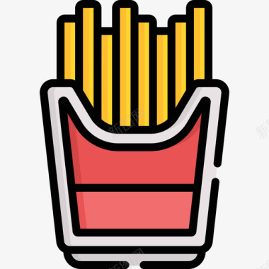 原色薯条烧烤17原色图标图标