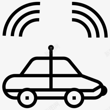 自动驾驶汽车汽车wifi无人驾驶汽车图标图标