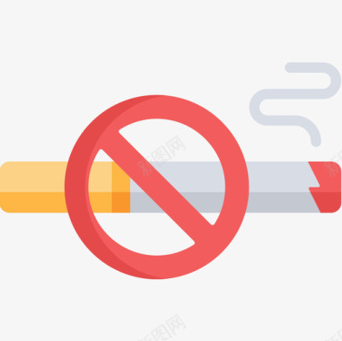 禁止吸烟世界癌症意识日第9天平淡图标图标