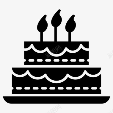 五彩蛋糕生日蛋糕甜点图标图标