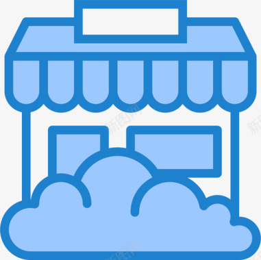 云在线购物6蓝色图标图标