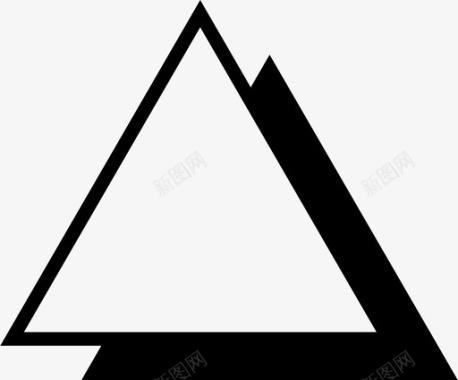 三角形对比度阴影图标图标