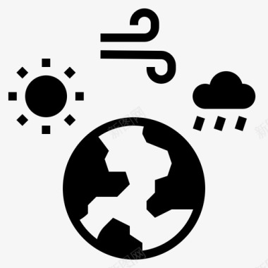气候大气地球图标图标