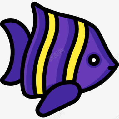 鱼类热带28线形颜色图标图标