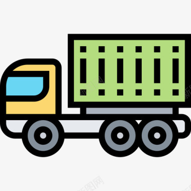 货车运输车辆1辆线性颜色图标图标