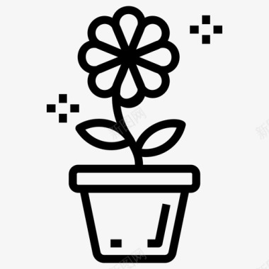 盆栽陶罐花盆图标图标