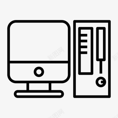 矢量显示器台式机计算机电子图标图标