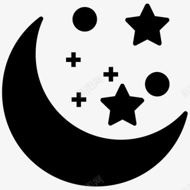 夜新月月亮图标图标