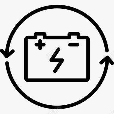 循环标志回收电池循环电池能源图标图标