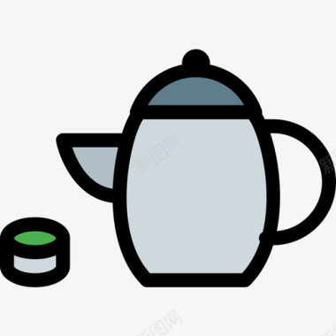 茶美容spa6线性颜色图标图标